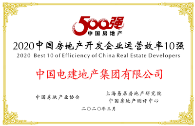 中國電建地產集團榮膺“2020中國房地產開發企業500強”，打造綜合開發與工程建設新標桿